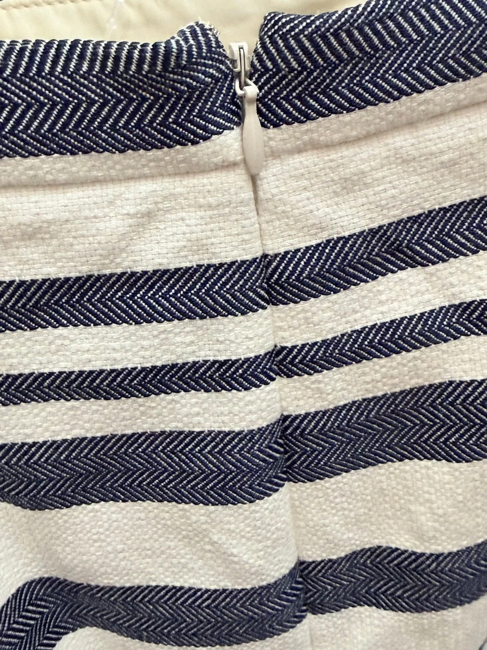 J. Crew Navy and Cream Striped Pencil Skirt